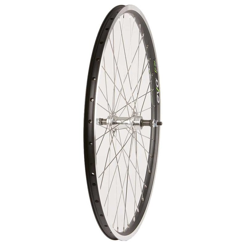 WHEEL SHOP Wheel Shp, Rear 26" Wheel, 36H Black Ally Duble Wall Ev E Tur 19/ Silver Frmula FM-31 Nutted Axle FW hub, Stainless Spkes