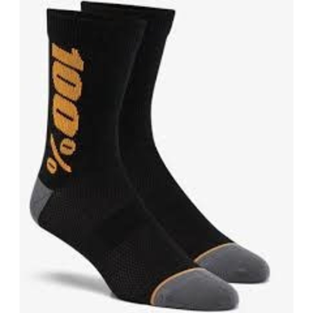 100% SP20 - RYTHYM Merino Wool Performance Socks Black/Bronze - LG/XL
