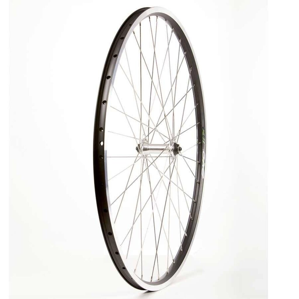 Wheel Shp, Frnt 700C Wheel, 36H Black Ally Duble Wall Ev E Tur 19/ Silver Frmula FM-21 QR Hub, Stainless Spkes
