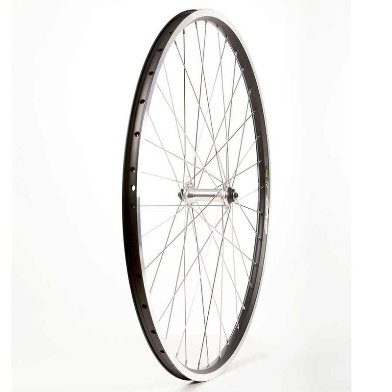 Wheel Shp, Frnt 700C Wheel, 36H Black Ally Duble Wall Ev E Tur 19/ Silver Frmula FM-21 QR Hub, Stainless Spkes