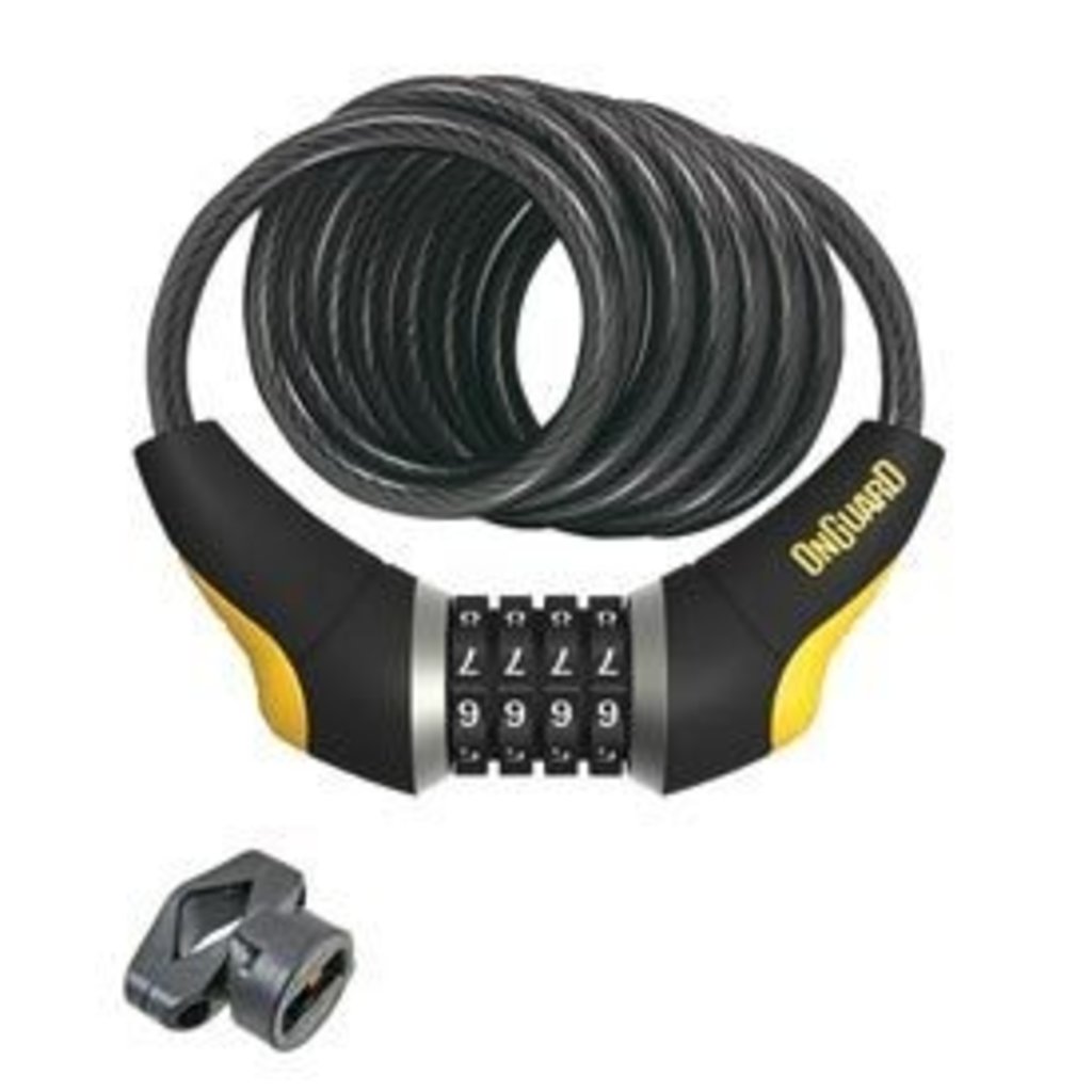 Onguard OnGuard, Dberman 8031, Coil cable with cmbinatin lock, 12mm x 185cm (12mm x 6')