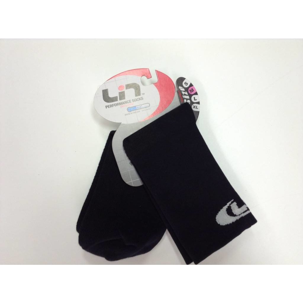 *LIN 5 INCH SOCKS - BLACK - MEDIUM  Reg $13.50