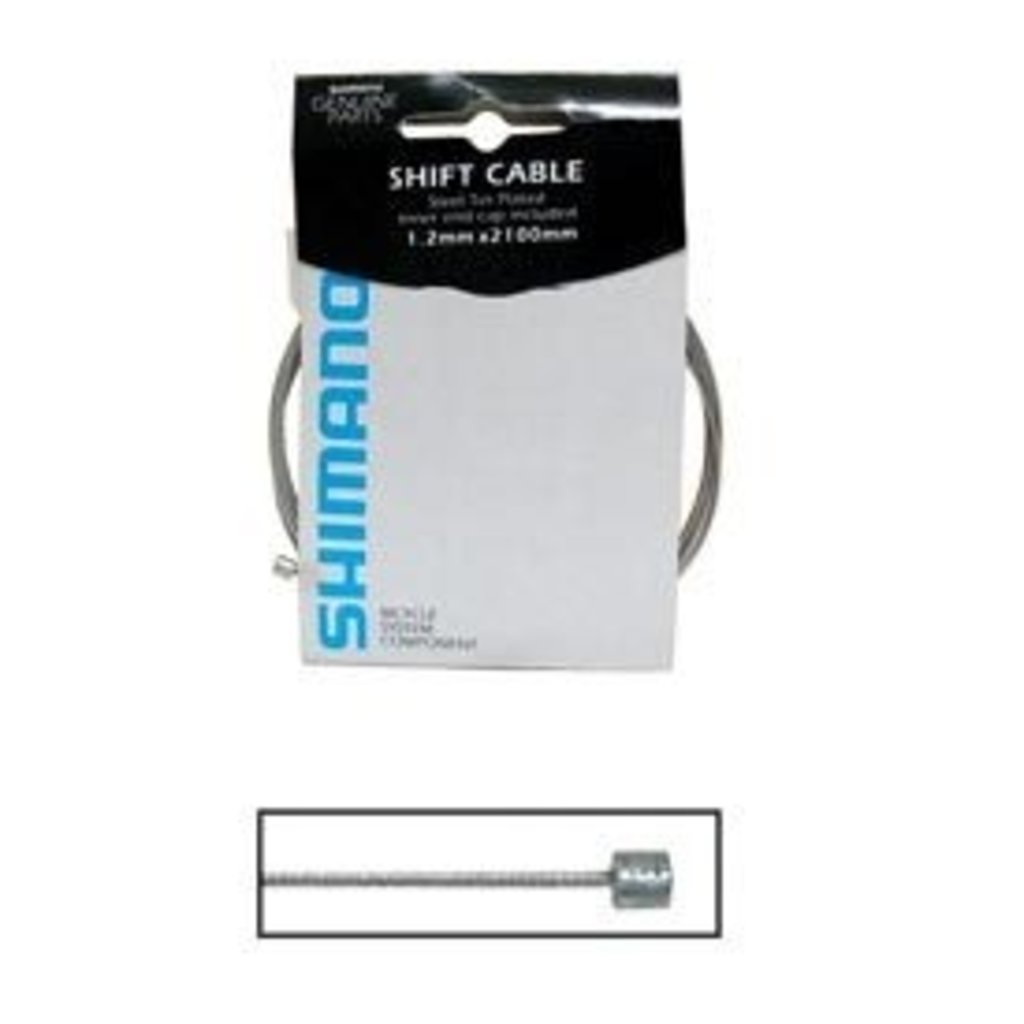 Shimano Shiman, Shift cable, Stainless, 1.2x2100mm, Unit