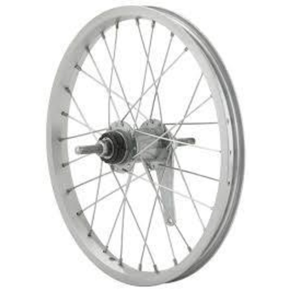 Handbuilt Wheels * Wheel Shop, Rear 16'' Wheel Alex C1000 Silver / Coaster Silver, 28 Steel spokes, Nutted axle Reg $79.00