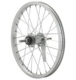Handbuilt Wheels * Wheel Shop, Rear 16'' Wheel Alex C1000 Silver / Coaster Silver, 28 Steel spokes, Nutted axle Reg $79.00