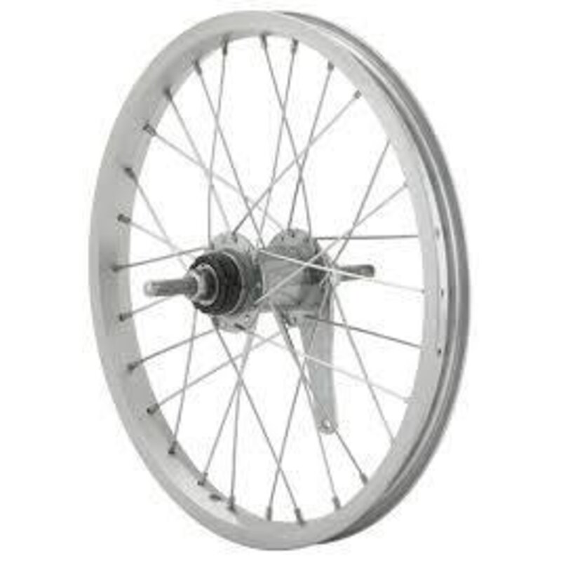 Handbuilt Wheels * Wheel Shop, Rear 16'' Wheel Alex C1000 Silver / Coaster Silver, 28 Steel spokes, Nutted axle Reg $79.00