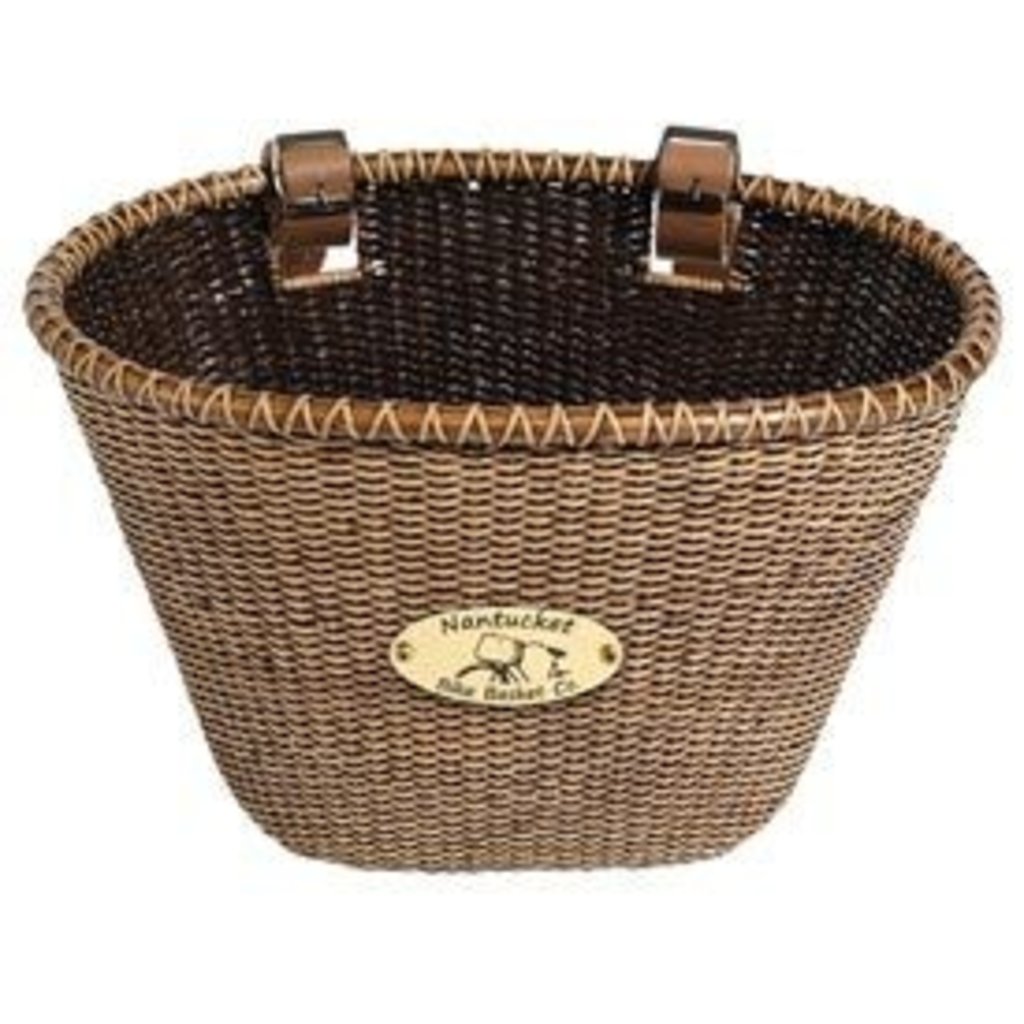 Nantucket Bike Basket Nantucket, Ligthship, val basket, 14''x10''x8.5'', Stained