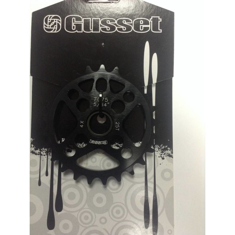 Gusset Gusset, 4-Cross, 25T Chainring, 23.8mm/19mm, 1-bolt, 9-speed (5/64") Black