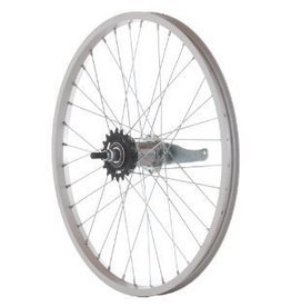 Handbuilt Wheels * Rear 26''x1 3/8" Wheel Alloy Silver, Nutted axle, Coaster Brake, DW