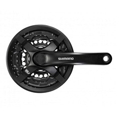 Shimano Shiman, FC-TY501, Crankset, 6/7/8 sp., 170mm, 28/38/48T w/CG, Riveted, Square, 47.5mm, Black