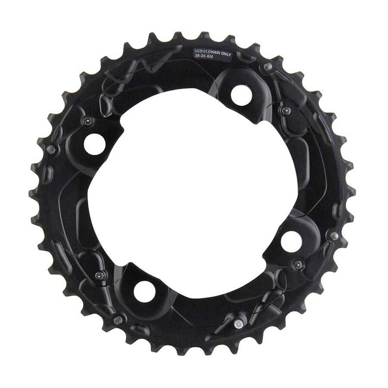Shimano * Shiman, Y1NA98020, 38T, 10sp, BCD: 104mm, 4 Blt, SLX FC-M675, uter Chainring, Fr 24/38, Aluminum, Black
