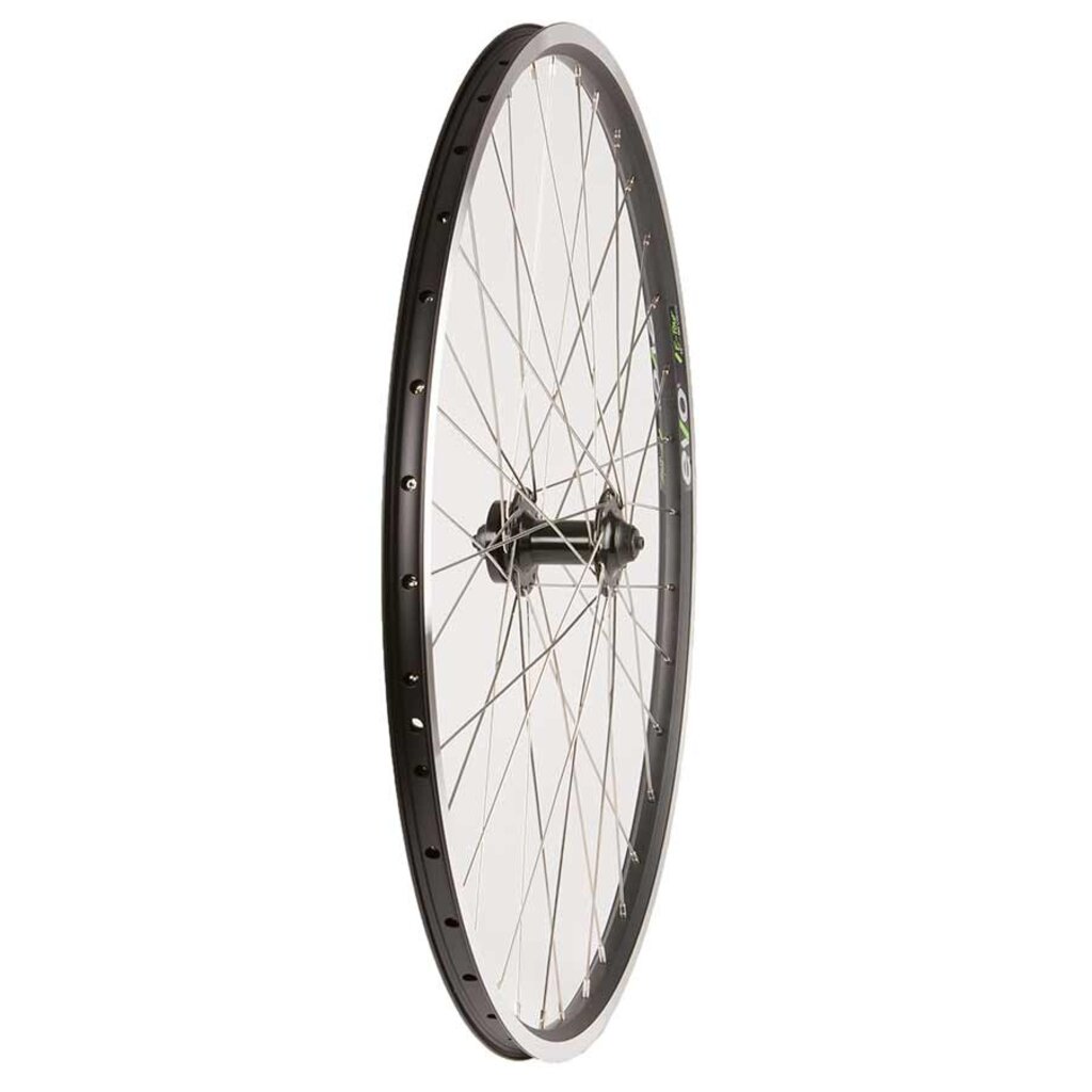 WHEEL SHOP Wheel Shp, Frnt 700C Wheel, 36H Black Ally Duble Wall Ev E Tur 19/ Black Frmula DC-20 QR 6 Blt Disc Hub, Stainless Spkes