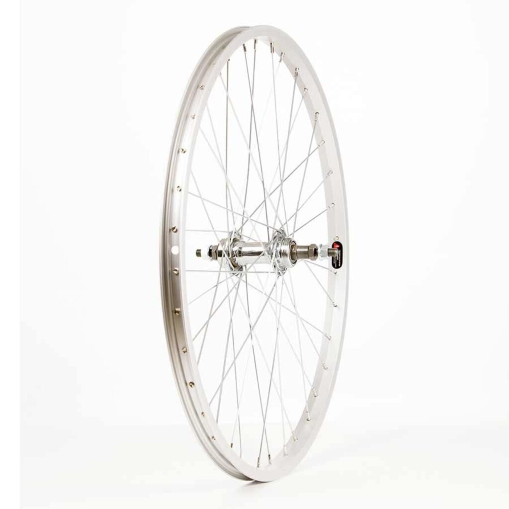 Handbuilt Wheels * Wheel Shp, Rear 24" Wheel, 36H Silver Ally Single Wall Alex C1000/ Silver Jytech JY-434 Nutted Axle FW Hub, Steel Spkes