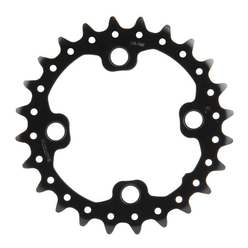 Shimano * Shiman, Y1NA24000, 24T, 10sp, BCD: 64mm, 4 Blt, SLX FC-M675, Inner Chainring, Fr 24/38, Aluminum, Black