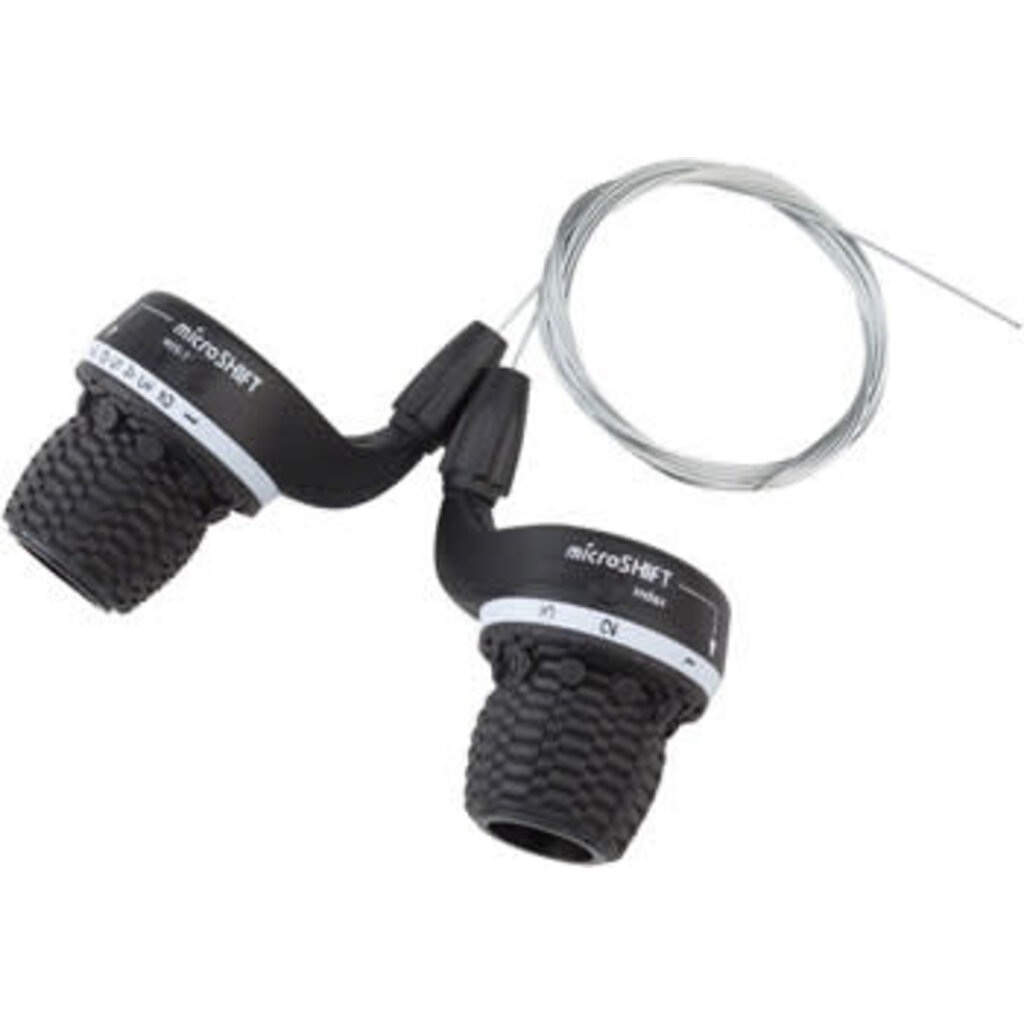 microSHIFT MicroSHIFT MS25 Twist Shifter Set, 7-Speed, Triple, Shimano Compatible