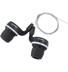 microSHIFT MicroSHIFT MS25 Twist Shifter Set, 7-Speed, Triple, Shimano Compatible