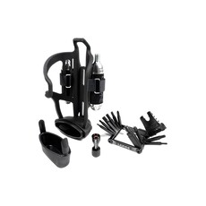 Lezyne Lezyne, Tubeless Flow Storage Loaded, Bottle Cage, Composite, Includes CO2 Head, V18 Multi-Tool with Tubeless Reamer & Tire Plug Kits, 2 CO2 Cartridges (Right)