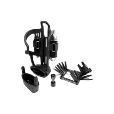 Lezyne Lezyne, Tubeless Flow Storage Loaded, Bottle Cage, Composite, Includes CO2 Head, V18 Multi-Tool with Tubeless Reamer & Tire Plug Kits, 2 CO2 Cartridges (Right)
