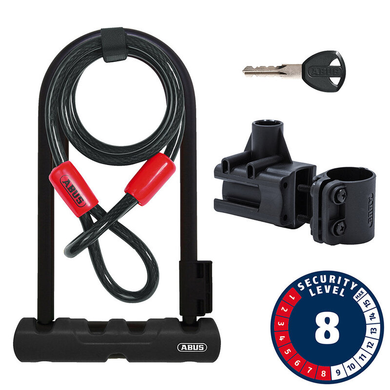 Abus Abus, Ultra 410K + Cobra, U-Lock, Key, 12mm, 170x230mm, 6.7''x9'', Black