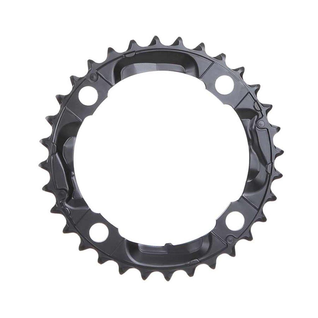 Shimano Shimano, Y1LD98080, 32T, 9sp, BCD: 104mm, 4 Bolt, Deore FC-M590, Middle Chainring, For 22/32/44, Steel, Black