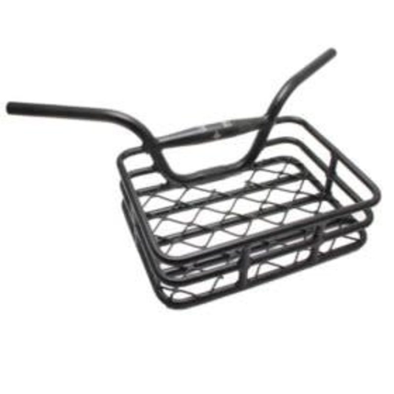 Evo EVO, Brooklyn, Integrated Basket/Handlebar, Clamp size 31.8mm/upper & 25.4mm/lower, Width: 648mm, 230 X 335m, (9"x13.1") Black, max weight 10kg/22lbs.