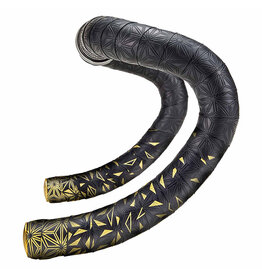 Supacaz Supacaz, Super Sticky Kush Star Fade, Handlebar Tape, Gold, with Gold Star Plugs