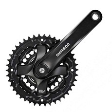 Shimano Shimano, FC-TY501, Crankset, 6/7/8 sp., 175mm, 24/34/42T, Riveted, Square, 47.5mm, Black