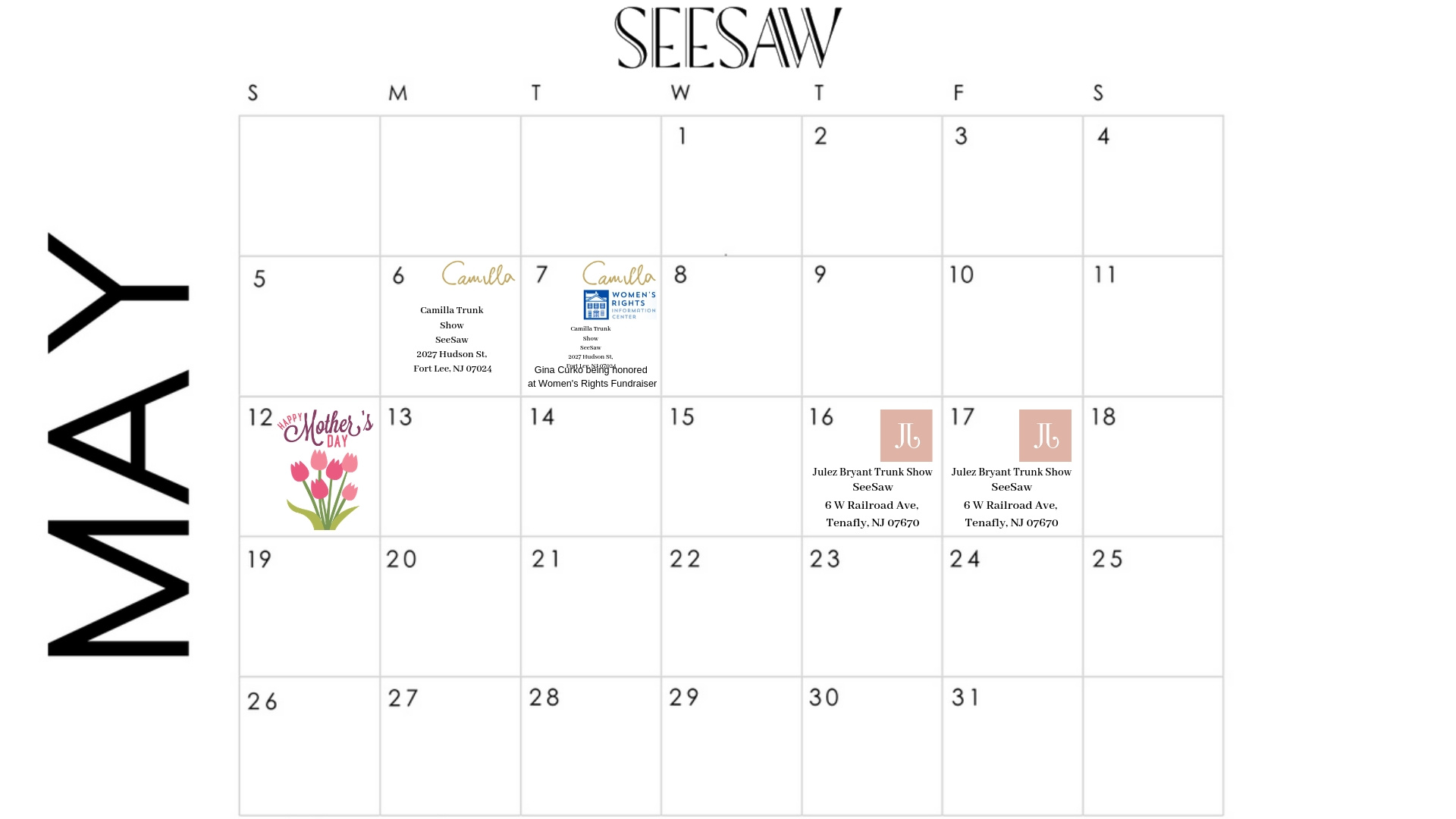 SeeSaw May Calendar