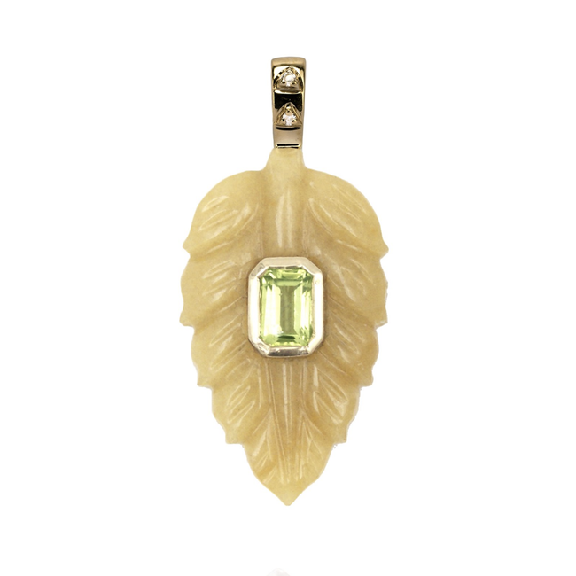 Van Den Abeele Aventurine Leaf Pendant