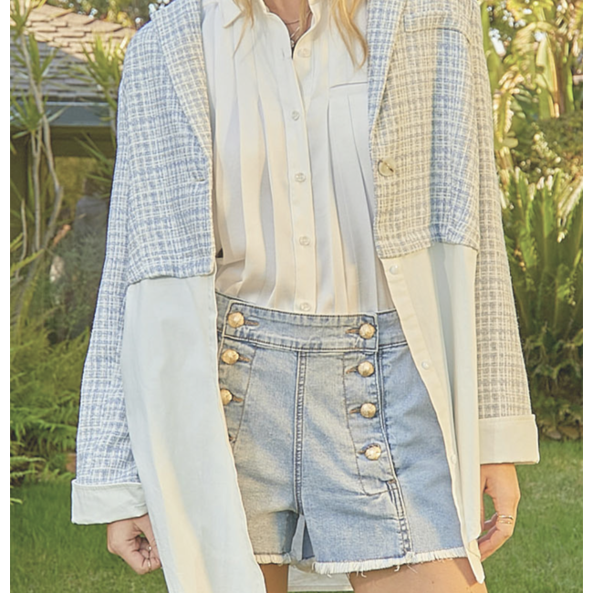 Denim Short Button Up