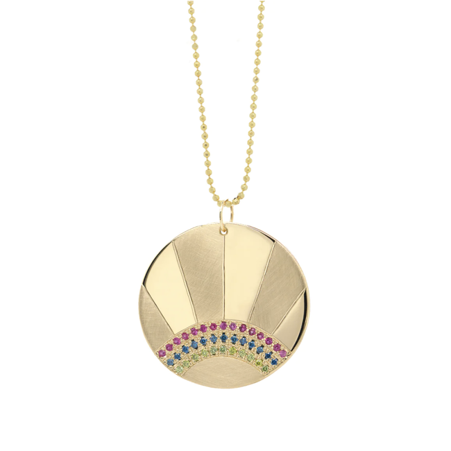 Julez Bryant Jona 14K Gold Sapphire Rainbow Disc