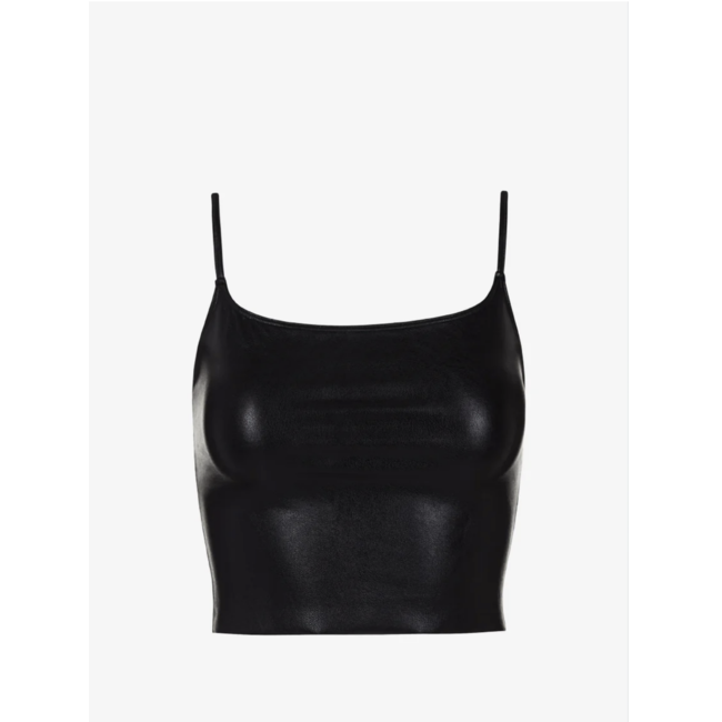 Faux Leather Cami Crop Top