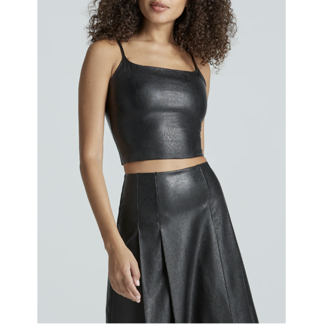 Faux Leather Cami Crop Top