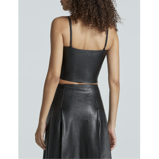 Faux Leather Cami Crop Top