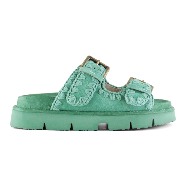 Bio Sandal Two Buckles Monochrome Slide