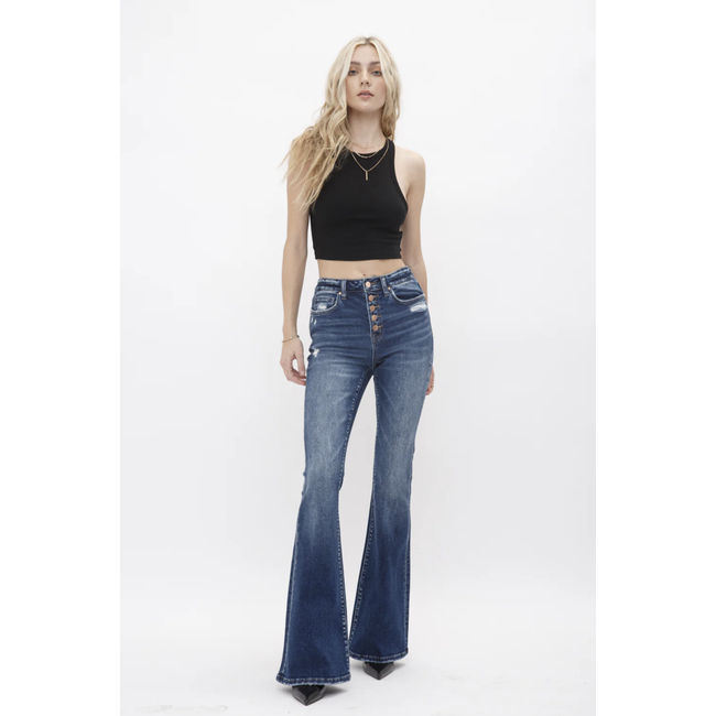 High Rise Flare W/ Button Up Jean