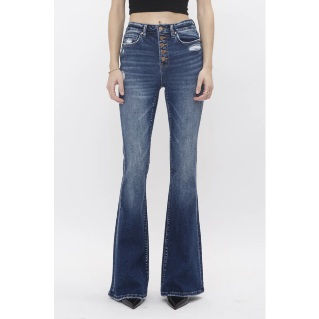 High Rise Flare W/ Button Up Jean