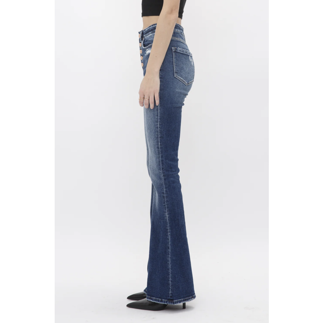 High Rise Flare W/ Button Up Jean