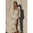 Gold Leaf Lapis Maxi Dress
