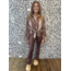 Lantern Sleeve Snakeskin Button Down Shirt