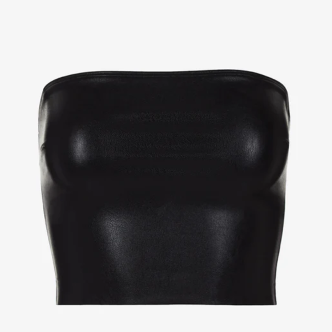 Faux Leather Tube Top