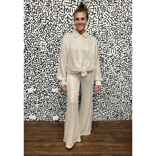 Sequin Button Down