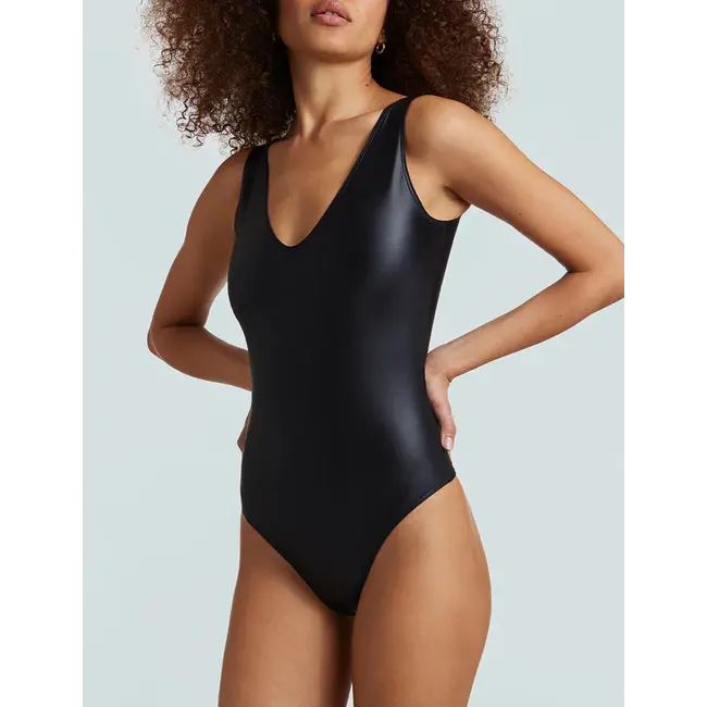 Matte Metallic Deep V Bodysuit