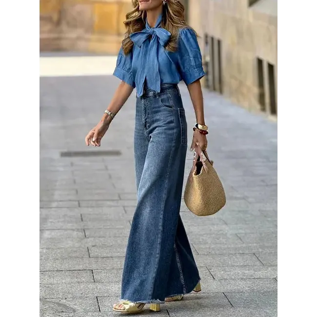 High Waisted Straight Leg Jean