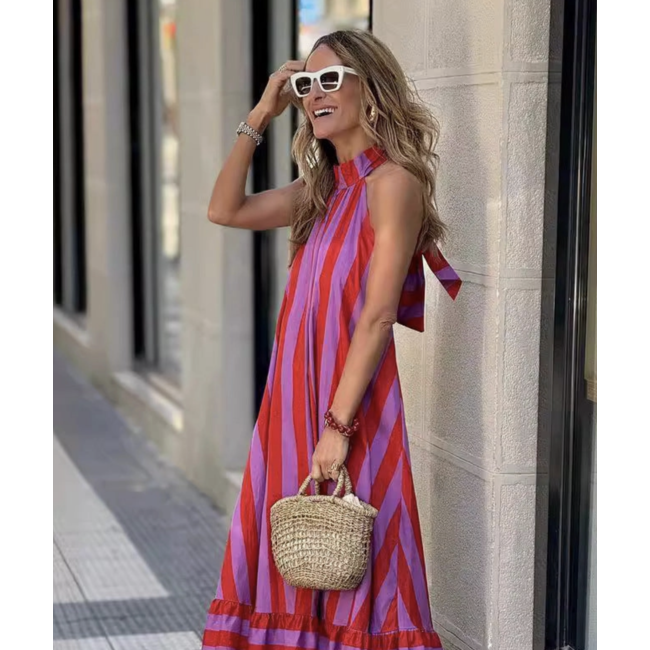 Halter Printed Maxi Dress
