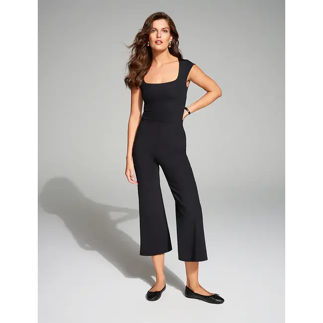 Neoprene Cropped Wide Leg Pant