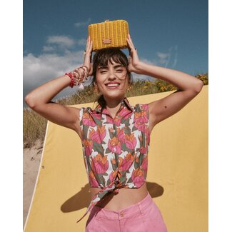 Frances Valentine Rizzo Top Fireflower Cotton Poplin