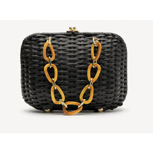 Hen Bag Peony Wicker Chain Black