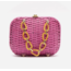 Frances Valentine Hen Bag Peony Wicker Chain Pink