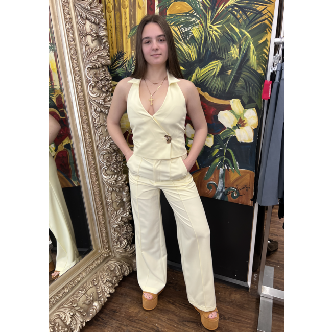 Tie Vest with Gold Button